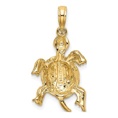 14K Yellow Gold Turtle Pendant – view 5