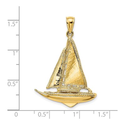 14K Yellow Gold 3-D Sailboat Charm – view 4
