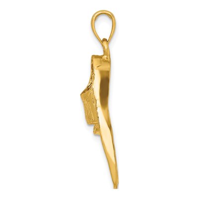 14K Yellow Gold 3D Scuba Flipper Pendant – view 3