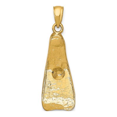 14K Yellow Gold 3D Scuba Flipper Pendant – view 5