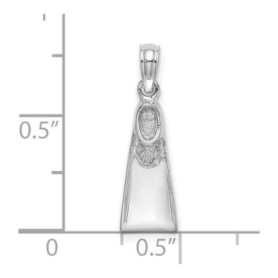 14K White Gold Scuba Flipper Pendant – view 4