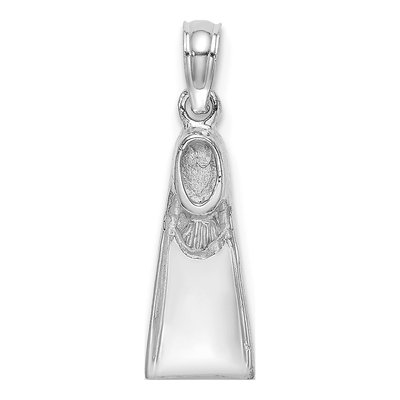 14K White Gold Scuba Flipper Pendant