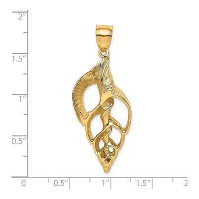 14K Yellow Gold Cut-Out Conch Shell Charm – view 4