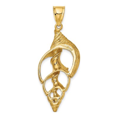 14K Yellow Gold Cut-Out Conch Shell Charm – view 5