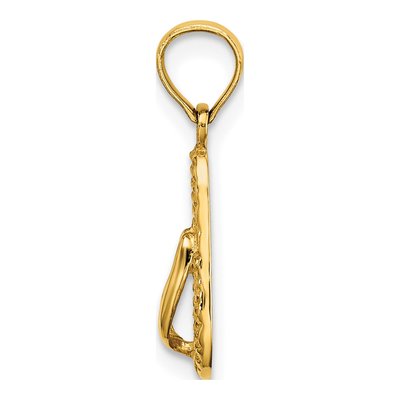 14K Yellow Gold 3D Flip-Flop Charm – view 3