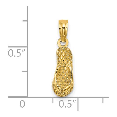 14K Yellow Gold 3D Flip-Flop Charm – view 4