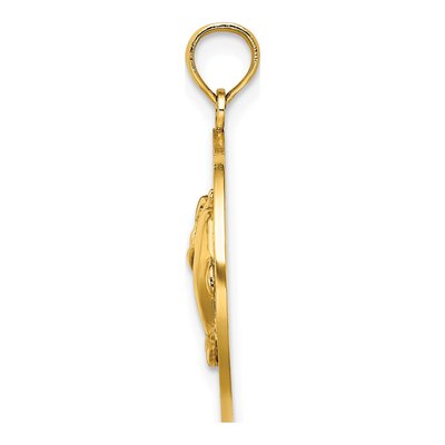 14K Yellow Gold Dolphins Pendant – view 3