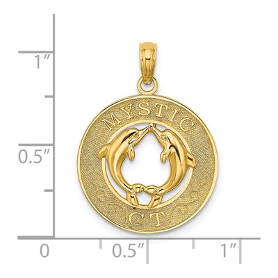 14K Yellow Gold Dolphins Pendant – view 4
