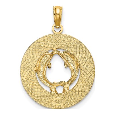 14K Yellow Gold Dolphins Pendant – view 5