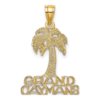 14K Yellow Gold Grand Caymans Palm Tree Charm