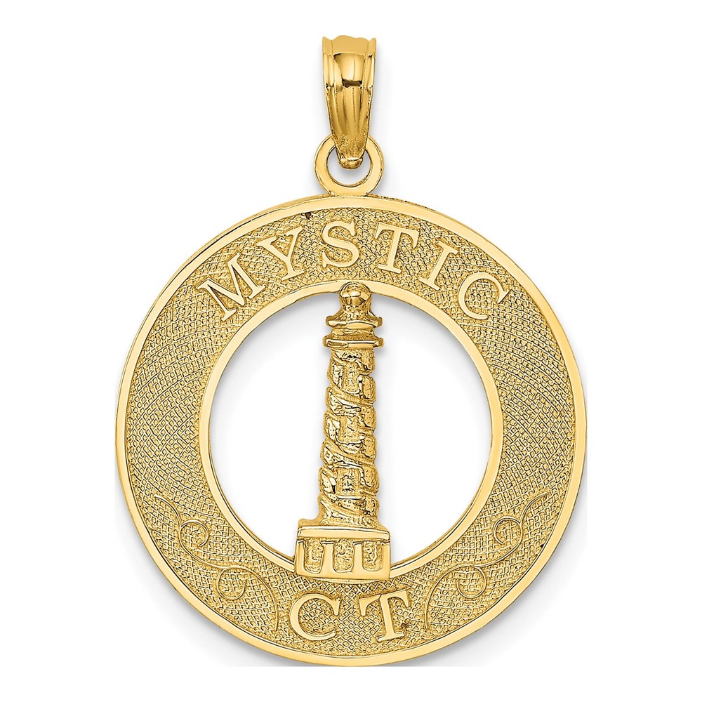 14K Yellow Gold Lighthouse Pendant