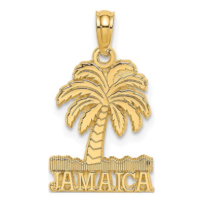 14K Yellow Gold Jamaica Palm Tree Charm