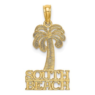14K Yellow Gold Palm Tree Charm
