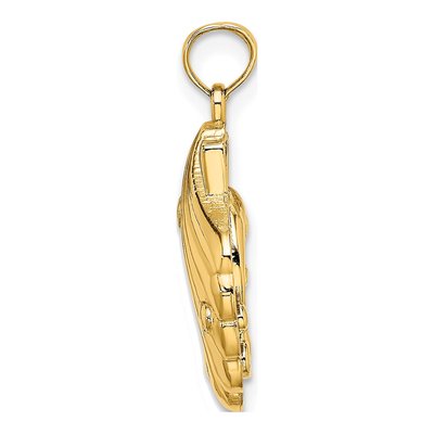 14K Yellow Gold Reversible Dolphins Shell Charm – view 3