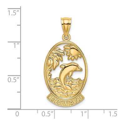 14K Yellow Gold Hawaii Dolphin Sunset Charm – view 4