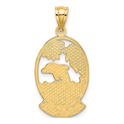 14K Yellow Gold Hawaii Dolphin Sunset Charm – view 5