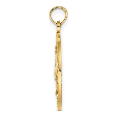 14K Yellow Gold Sanibel Sailboat Circle Charm – view 3