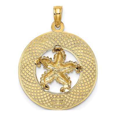 14K Yellow Gold Sanibel Starfish Circle Charm – view 4