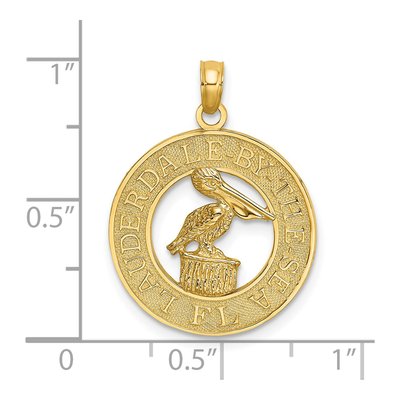 14K Yellow Gold Lauderdale-By-The-Sea Pelican Charm – view 4