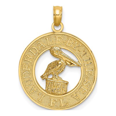 14K Yellow Gold Lauderdale-By-The-Sea Pelican Charm