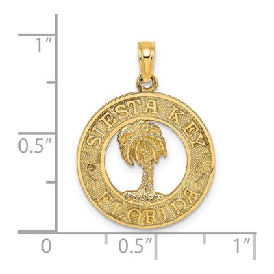 14K Yellow Gold Siesta Key Florida Pendant – view 4