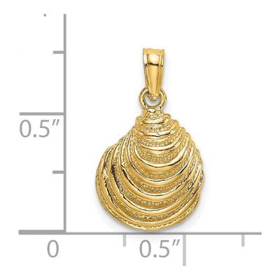 14K Yellow Gold Clam Shell Pendant – view 4