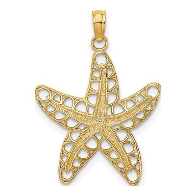 14K Yellow Gold Cut-Out Starfish Pendant