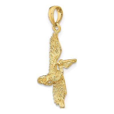 14K Yellow Gold 3D Pelican Pendant – view 6