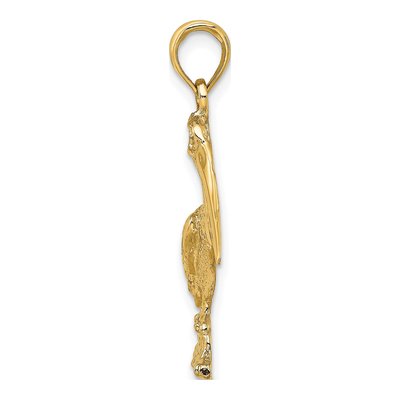 14K Yellow Gold Standing Pelican Pendant – view 3