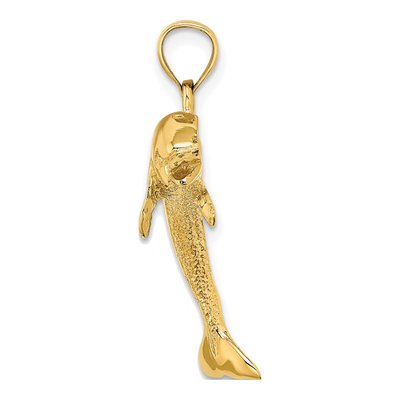 14K Yellow Gold Jumping Dolphin Charm – view 3