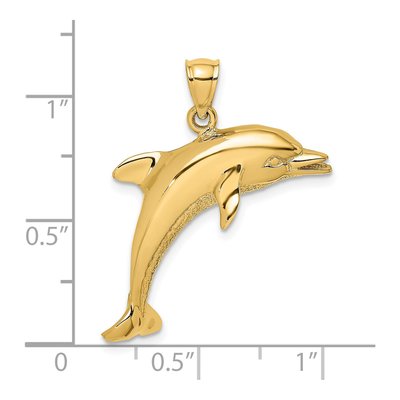 14K Yellow Gold Jumping Dolphin Charm – view 4