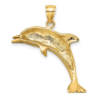 14K Yellow Gold Jumping Dolphin Charm – view 5
