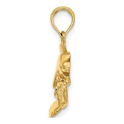 14K Yellow Gold Double Dolphins Pendant – view 3