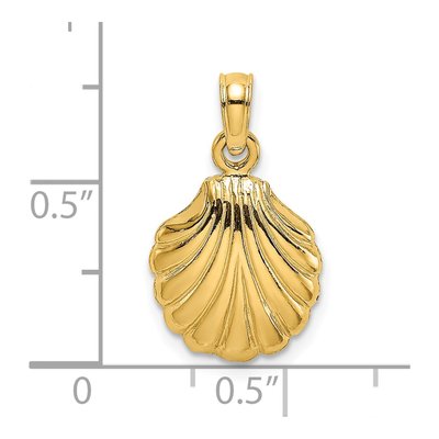 14K Yellow Gold Scallop Shell Pendant – view 4