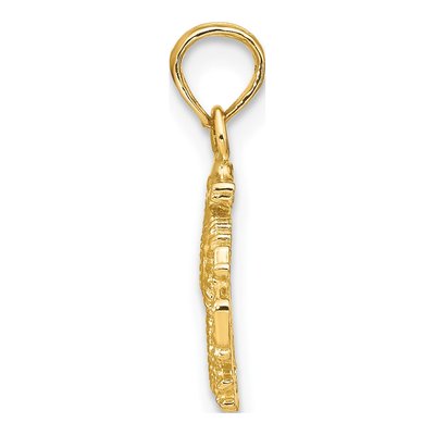 14K Yellow Gold Textured Seahorse Pendant – view 3