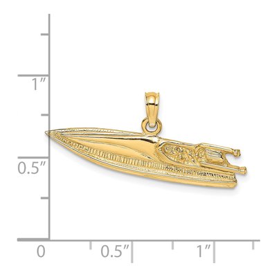 14K Yellow Gold Speed Boat Pendant – view 4