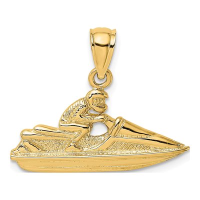 14K Yellow Gold Jet Ski Pendant