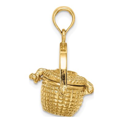 14K Yellow Gold 3-D Nantucket Basket Pendant – view 3