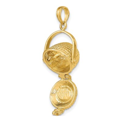 14K Yellow Gold 3-D Nantucket Basket Pendant – view 7