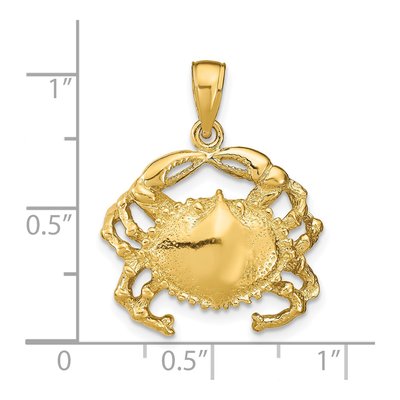 14K Yellow Gold Crab Pendant – view 4