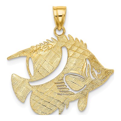 14K Yellow Gold Bannerfish Pendant – view 5