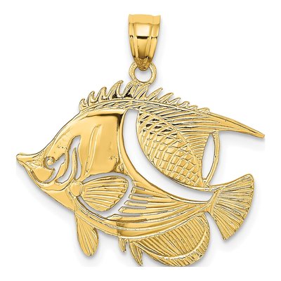 14K Yellow Gold Bannerfish Pendant