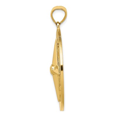 14K Yellow Gold Large Nautical Compass Charm – view 3