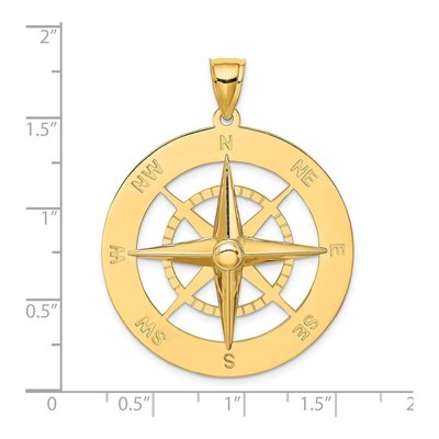 14K Yellow Gold Large Nautical Compass Charm – view 4