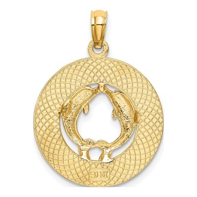 14K Yellow Gold Turks Caicos Dolphins Charm – view 5
