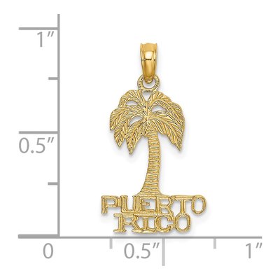 14K Yellow Gold Puerto Rico Palm Tree Charm – view 3