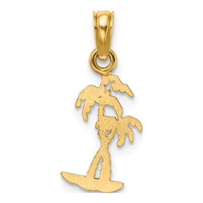 14K Yellow Gold Mini Double Palm Trees Charm – view 5