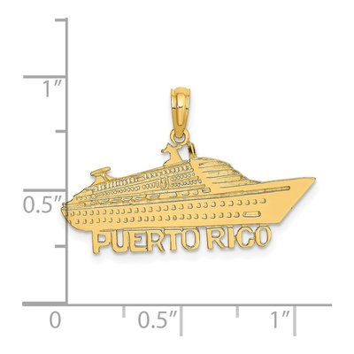 14K Yellow Gold Puerto Rico Cruise Ship Charm – view 3