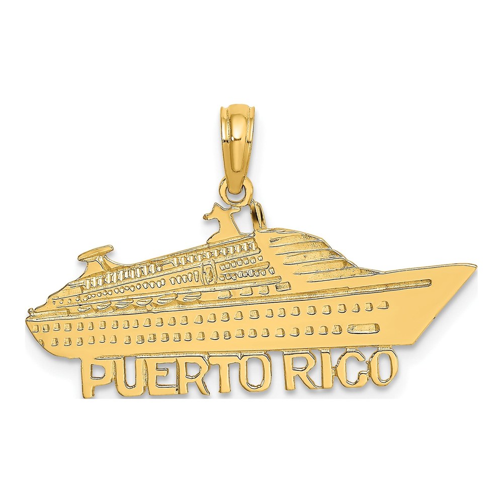 14K Yellow Gold Puerto Rico Cruise Ship Charm