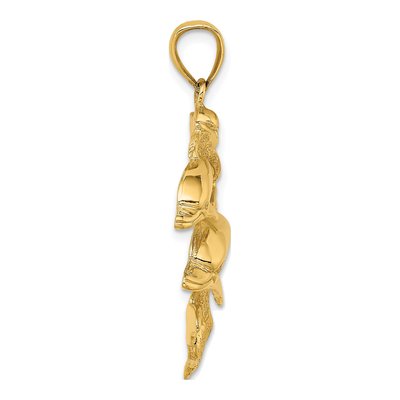 14K Yellow Gold 2-D Three Dolphins Charm – view 3